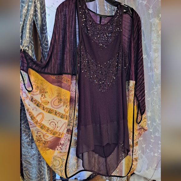 Poem by Citron Semi Sheer Jacket. Vibrant Purple and Golds. - Picture 1 of 8